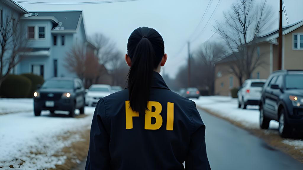 AI-Generated FBI Agent, Suburban Street, Winter Scene, Cinematic ...