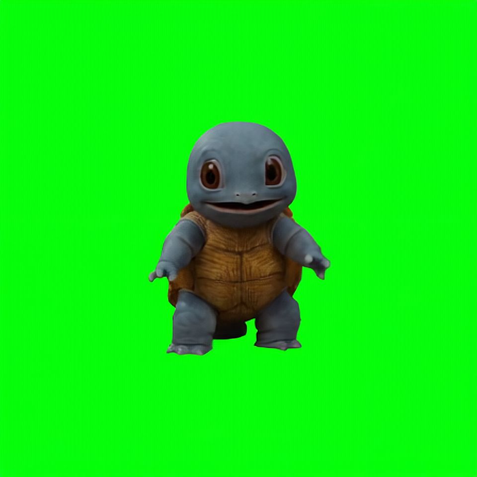 Turtle Computer Vision AI-Generated Cartoon Turtle with Vibrant Green Screen & Confident Pose ...
