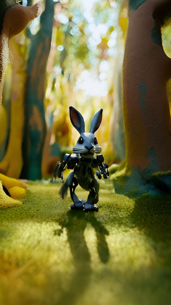 AI-Generated Mechanoid Rabbit & Whimsical Claymation Forest Images ...