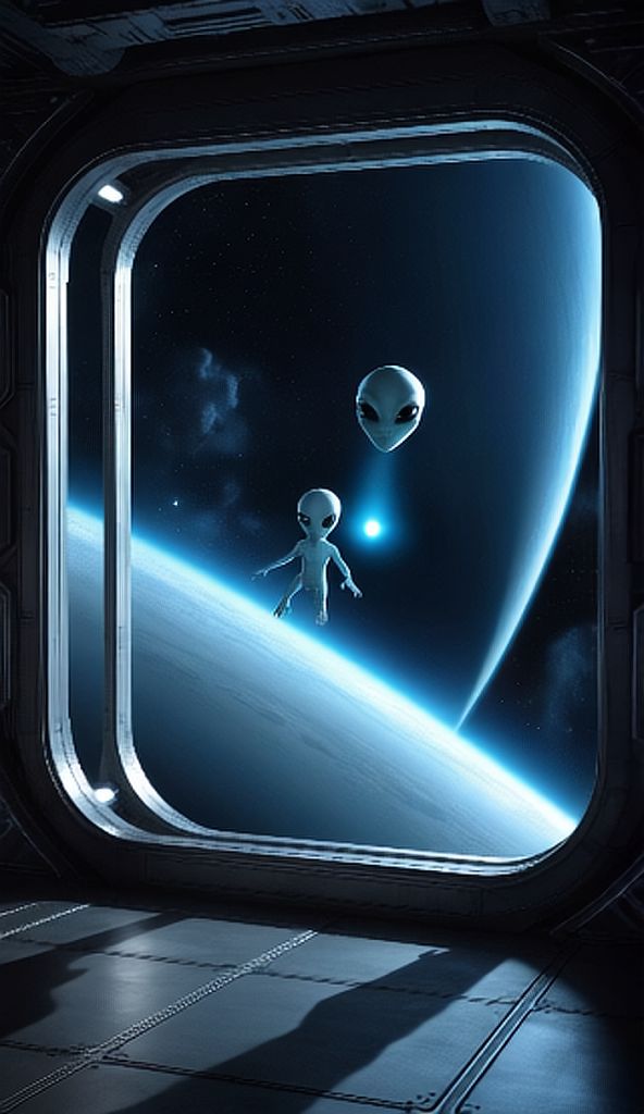 AI-Generated Glowing Blue Light Alien Cinematic Scene Shimmering ...
