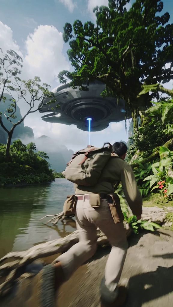 FPV, dynamic motion: An explorer rapidly moves through dense ...
