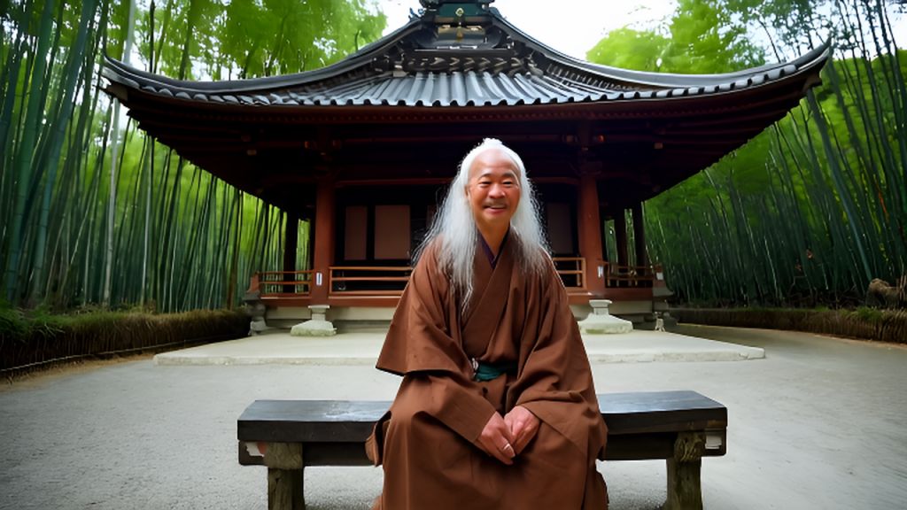 Zen Clips AI-Generated Serene Zen Master in Zen Temple Bamboo Forest Images ...