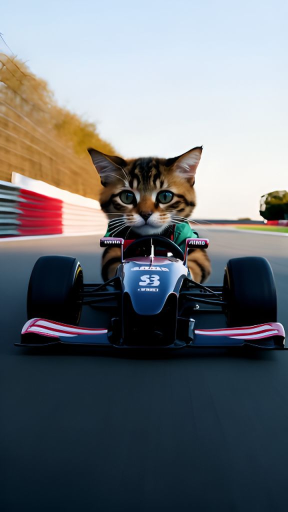 AI-Generated Dynamic Motion Formula One Cat Racing Images/Videos ...