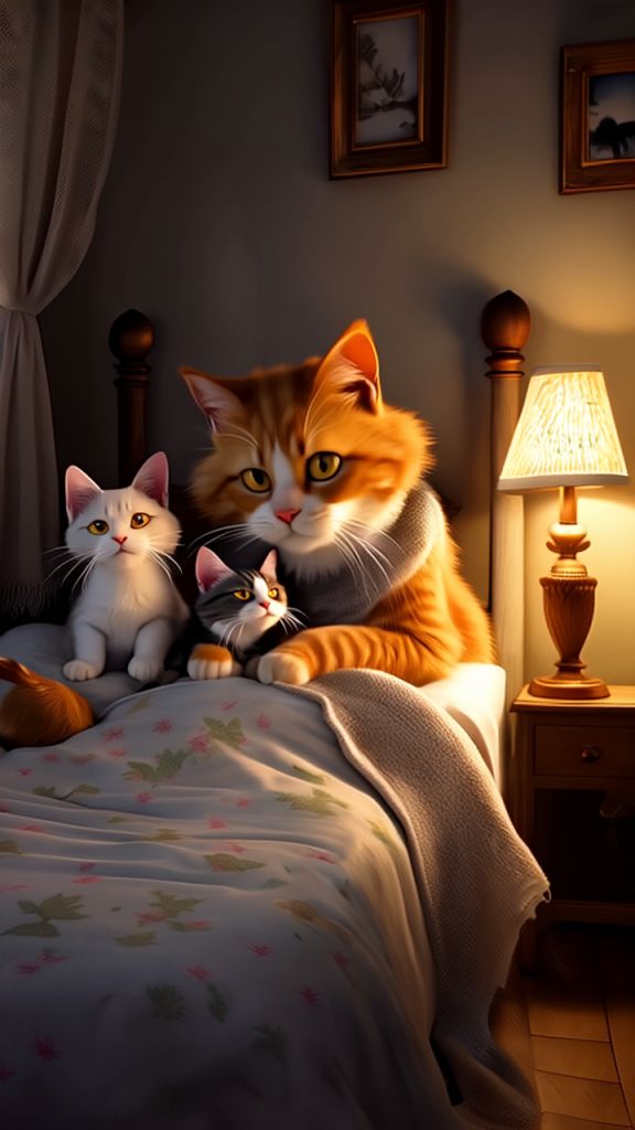 AI-Generated Realistic Cartoon Style Somber Cozy Bedroom Scene with ...