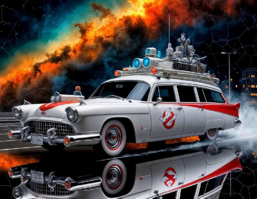 AI-Generated Ghost Buster Car Dissolving Dimension Images | vivago.ai