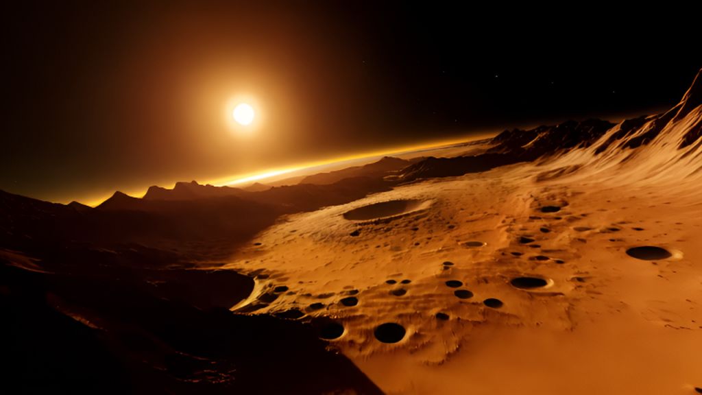 AI-Generated Space Scene with Planet & Distant Sun Images/Videos ...