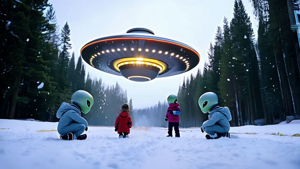 AI-Generated Cinematic Hyperrealistic Retro-Futuristic Flying Saucer ...