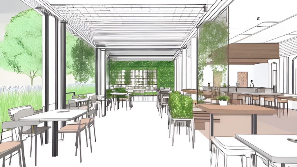 AI-Generated Cafe Design with Green Spaces & Open Plan | SketchUp ...