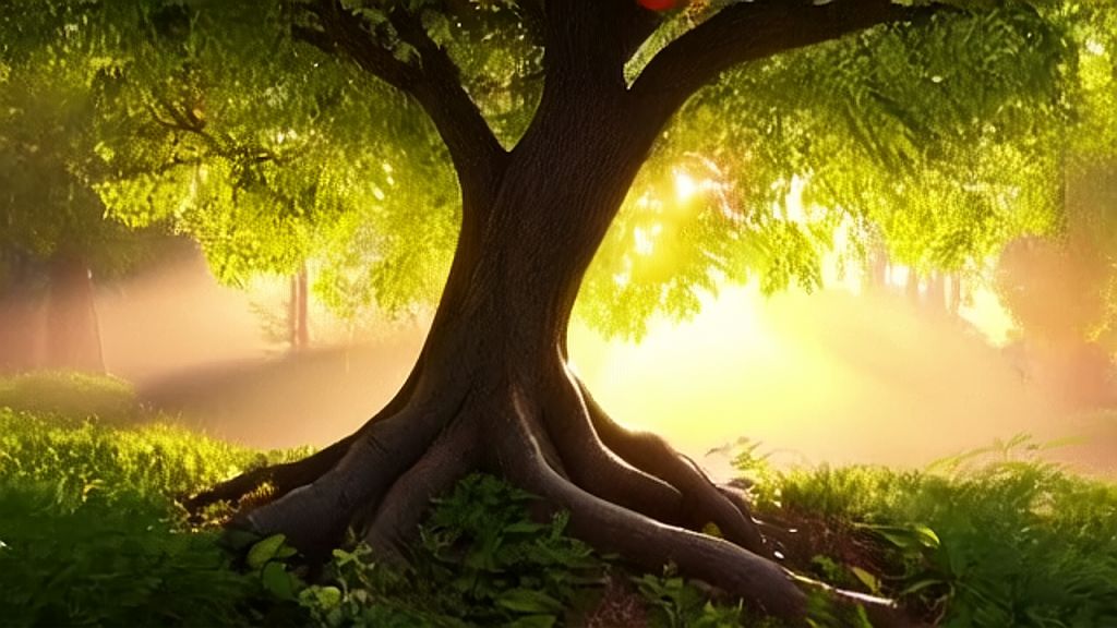 AI-Generated Enchanting Apple Tree 3D Animation, Pixar & Cartoon Style ...