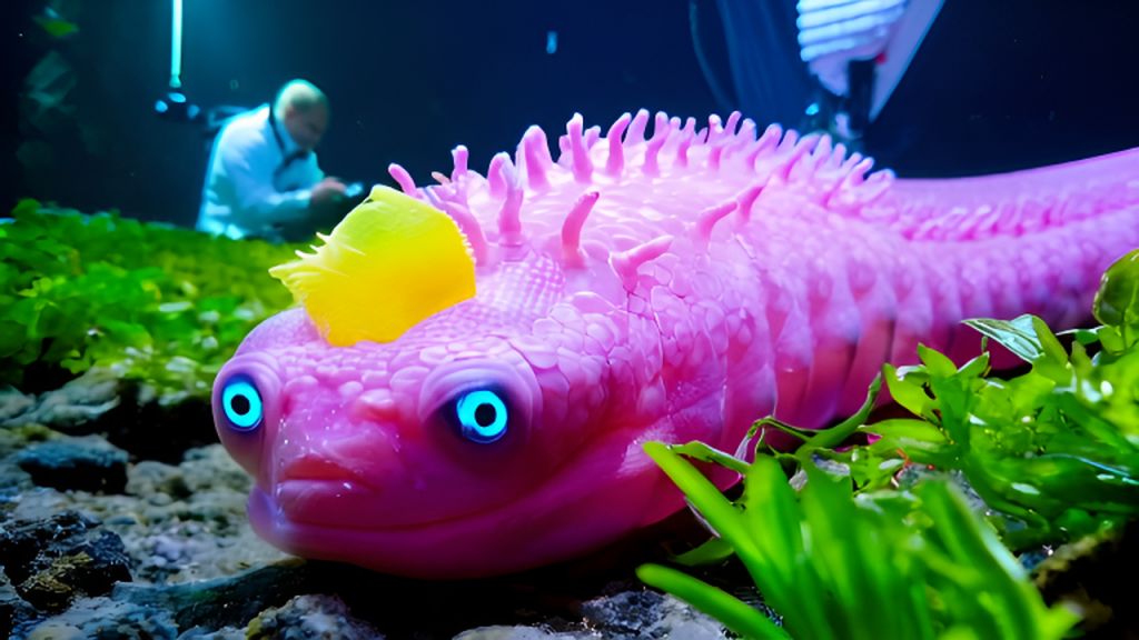 Translucent Monster AI-Generated Translucent Monster with Fluorescent Needles & Bony ...