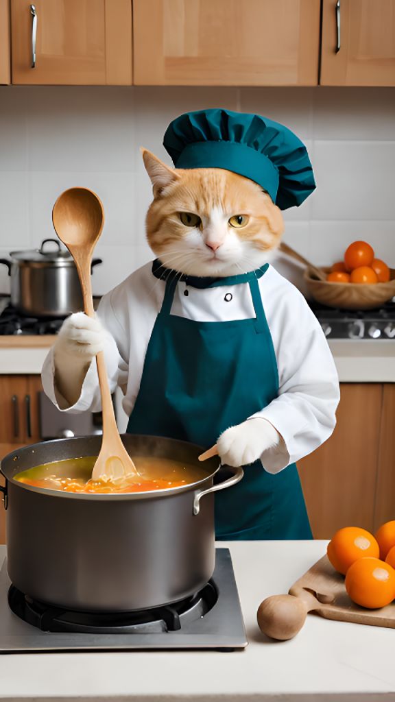 AI-Generated Cat Cooking Images/Videos | vivago.ai